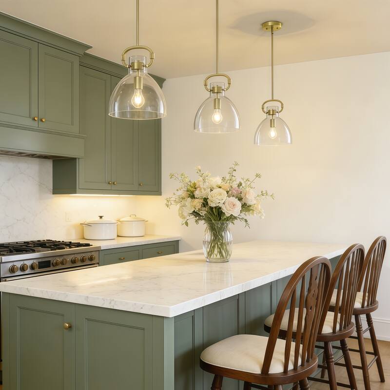 Starsky 1-Light Industrial Pendant With Glass Shade