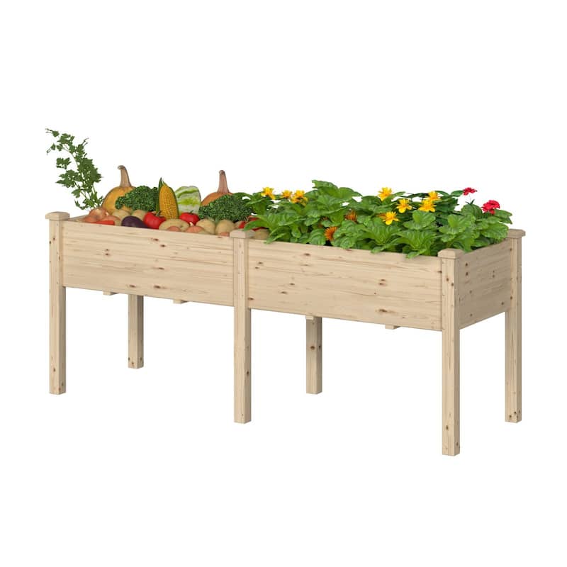 VEIKOUS Raised Garden Bed Outdoor, 6.8 Cu.Ft Large Planting Space, Solid Cedar Wood Planter Box