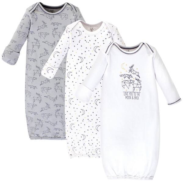 slide 1 of 1, Touched by Nature Baby Boy Organic Cotton Long-Sleeve Gowns 3pk, Constellation, 0-6 Months - Constellation 0-6 Months - Constellation