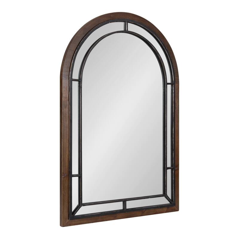 Kate and Laurel Audubon Framed Arch Mirror - 24x36 - Rustic Brown