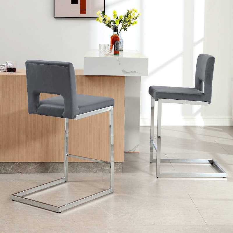 26" Counter Height Bar Stools Set of 2/3 with Metal Frame - 18"W x 23"D x 37.6"H
