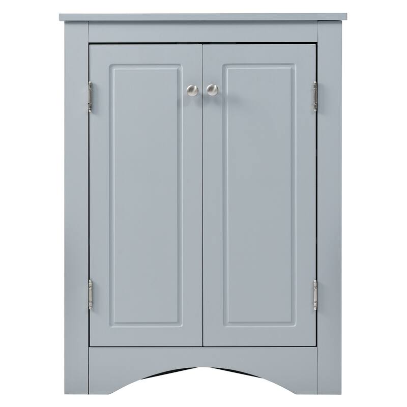 Triangle Bathroom Storage Cabinet with Adjustable Shelves,Freestanding Floor Cabinet
