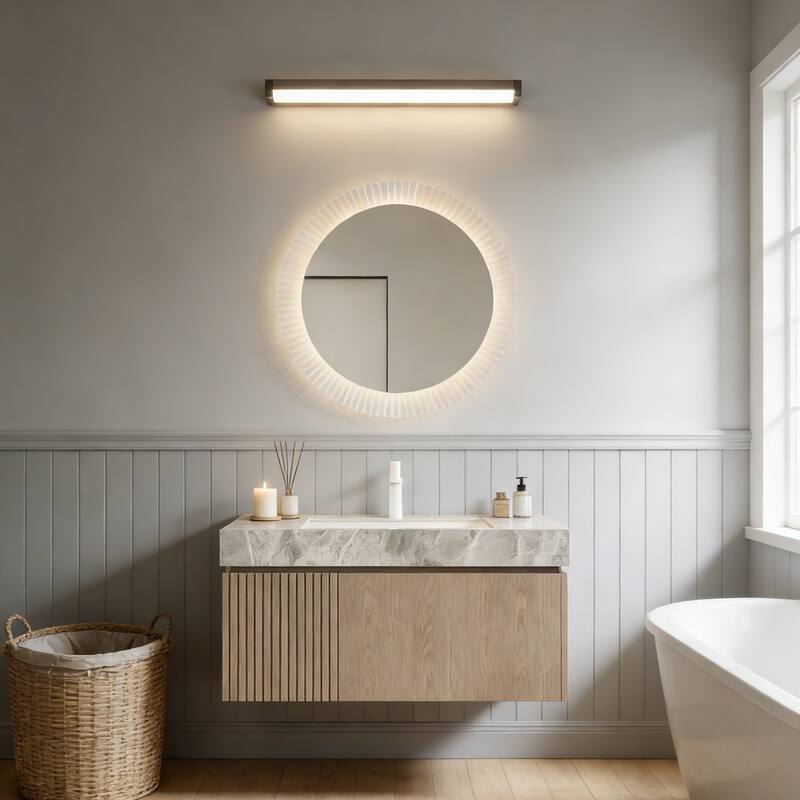 Floating Bathroom Vanity with 1 Pre-drilled Faucet Holes - 36 - Light Brown