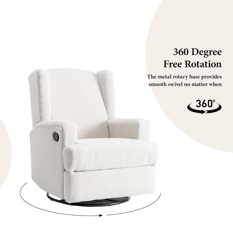 UIXE Upholstered Modern Swivel Glider Rocker Recliner