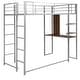 preview thumbnail 7 of 6, Twin Metal Loft Bed with 2 Shelves and one Desk,with Two build-in Ladders and 12 Sturdy Metal Bed Slats, Sliver