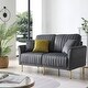 preview thumbnail 42 of 51, 2 Piece Living Room Sofa Set, Velvet Upholstered, Solid Manufactured Frame, Reversible Cushions, Metal Feet, Flared Armrests