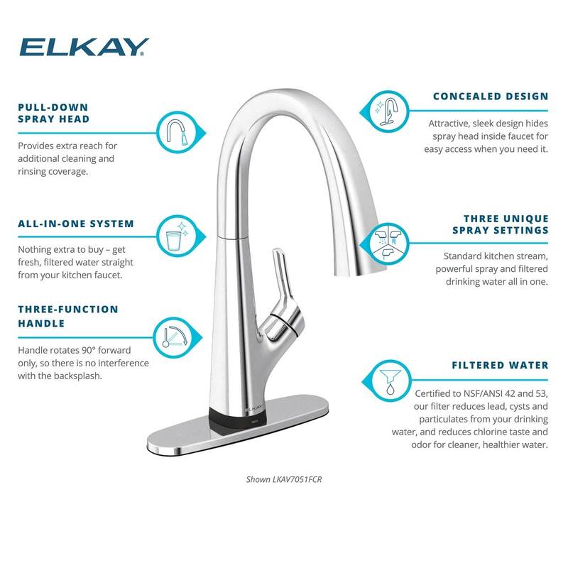 Elkay Avado Single Hole 2-in-1 Kitchen Faucet with Filtered Drinking Water