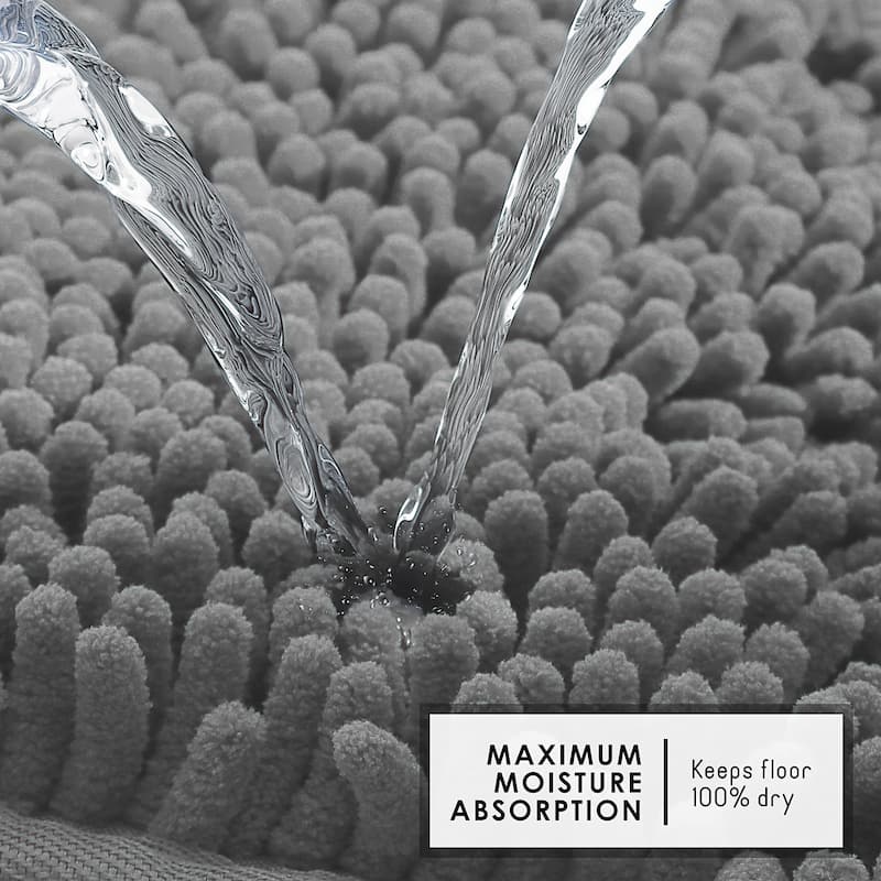 Empyrean Non-Slip Super Plush Chenille Bathroom Rugs