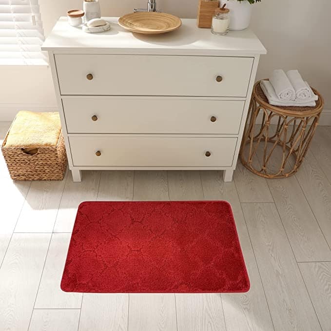 Machine Washable Kitchen & Bathroom Mat, Slip Resistant Backing