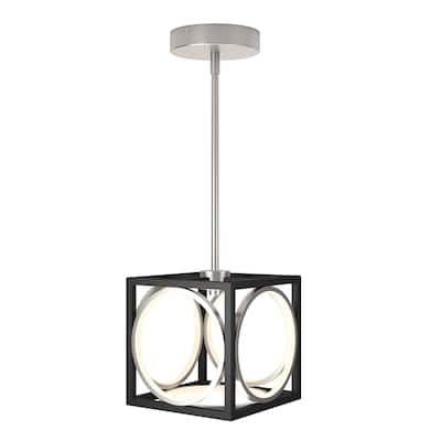 Artika Astoria LED Pendant Ceiling Light, Black & Brushed Nickel
