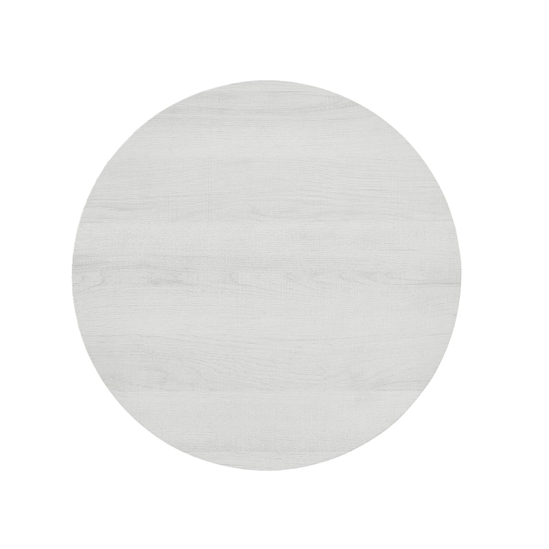 Contemporary Round End Table With Shelf