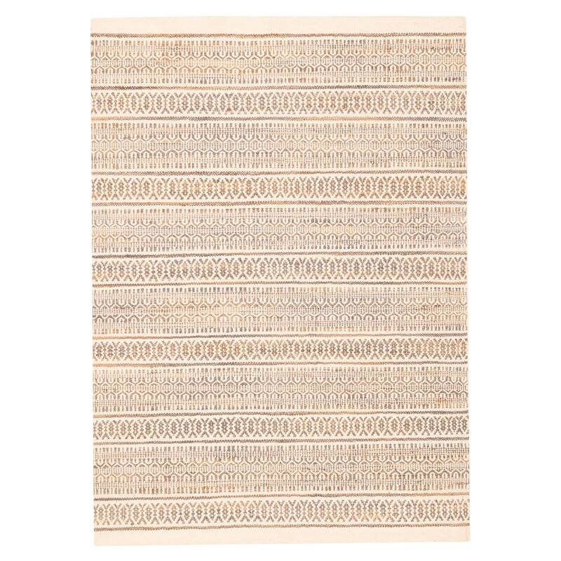 ECARPETGALLERY Flat-Weave Nevada Cream Kilim - 5'4 x 7'5