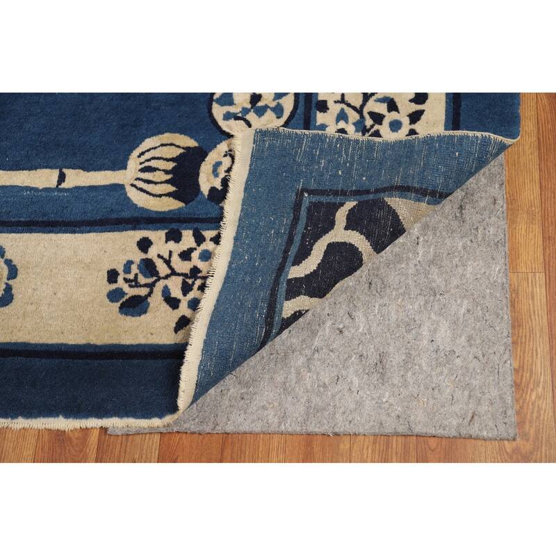 Vegetable Dye Floral Peking Chinese Area Rug Hand-Knotted Wool Carpet - 9'10"x 13'5"