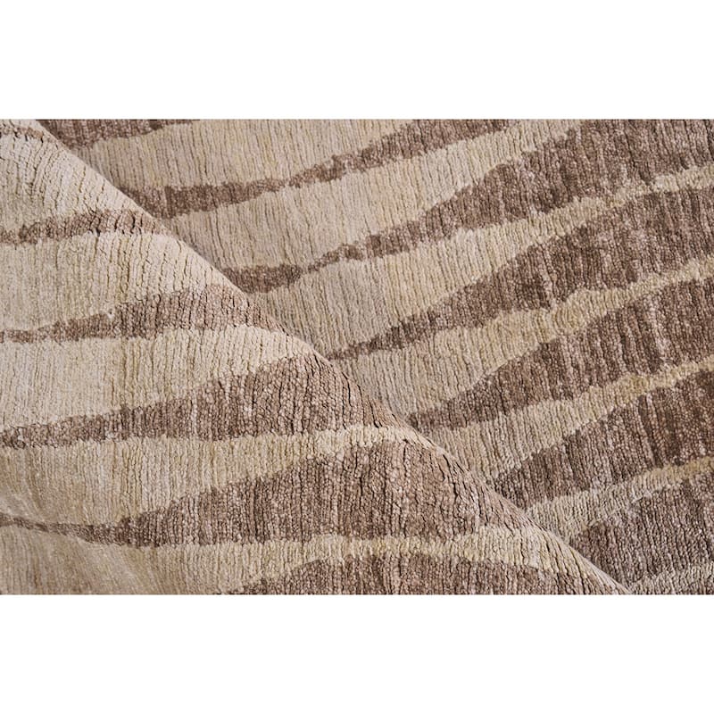 EXQUISITE RUGS ONE-OF-A-KIND Tibetan Weave Hand Knotted Beige Rug - 10'x14'