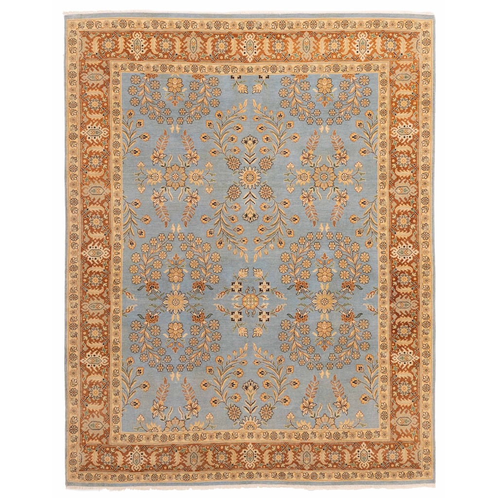 ECARPETGALLERY Hand-knotted Jamshidpour Light Blue Wool Rug - 8'0 x 10'0