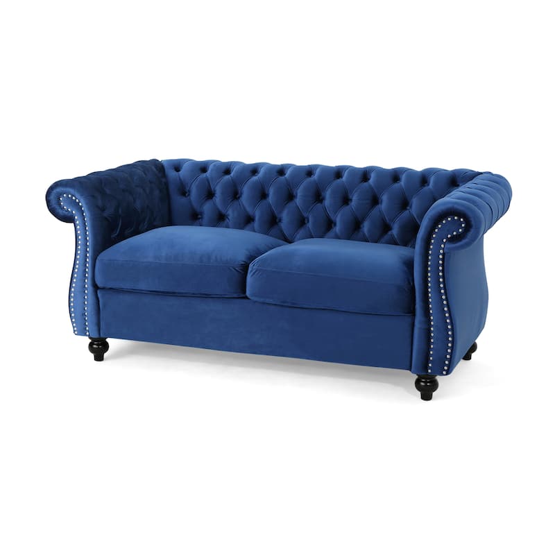 Modern Tufted Velvet Upholstered Sofa by Christopher Knight Home