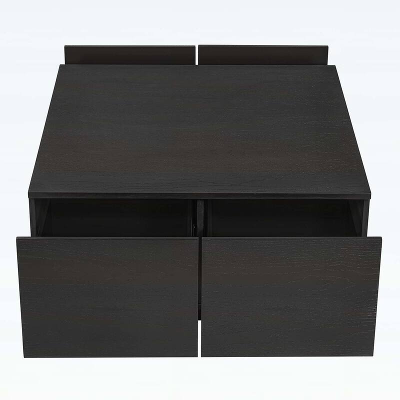 Square Coffee Table with 4 Spacious Drawers,Ideal for Modern and Traditional Living Rooms