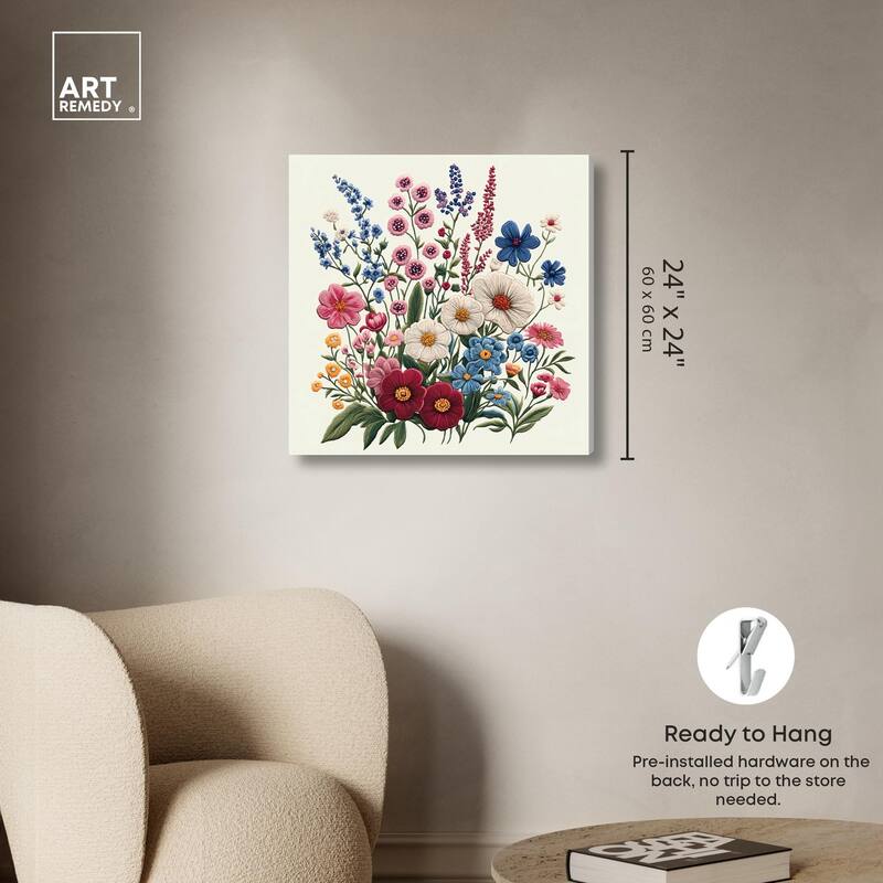 Wildflower Weave Canvas by Art Remedy, Gallery Wrapped