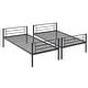 preview thumbnail 13 of 66, VECELO Twin Over Twin Metal Bunk Bed Frame for Kids Teens, Heavy Duty Noise-Free Platform Bed, Storage Space