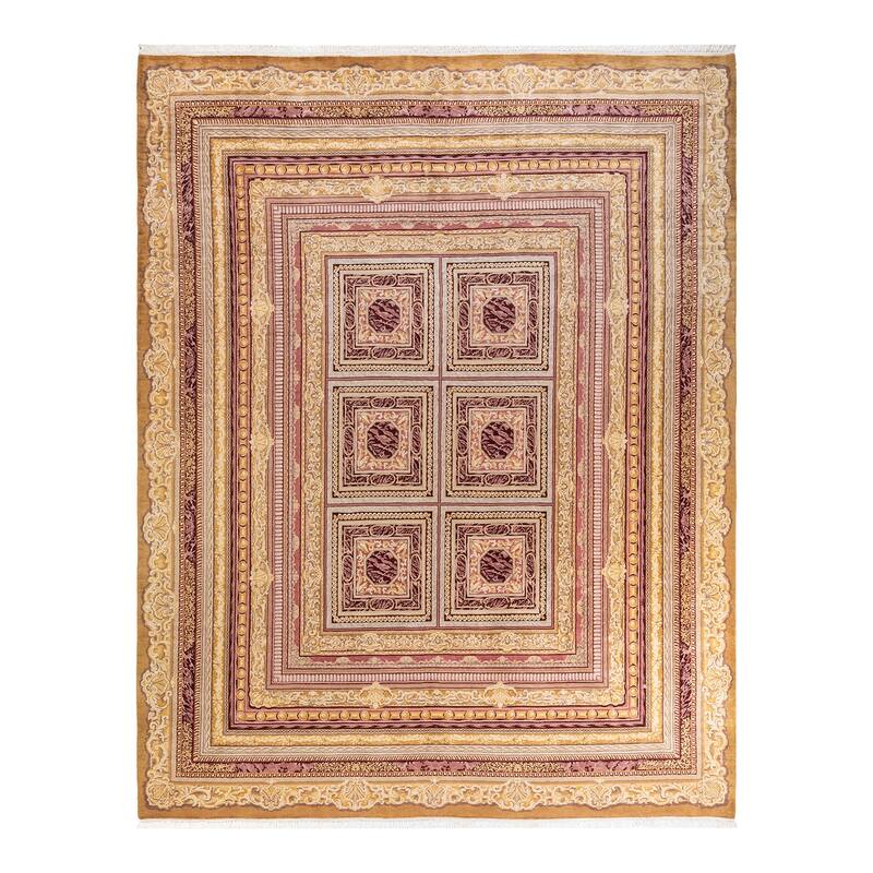 Traditional Oriental Yellow Area Rug - 9' x 12' - Gold - 9' x 12'