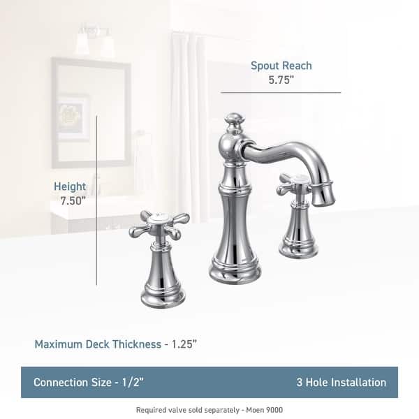 Shop Moen Ts42114 Weymouth Double Handle Widespread Bathroom