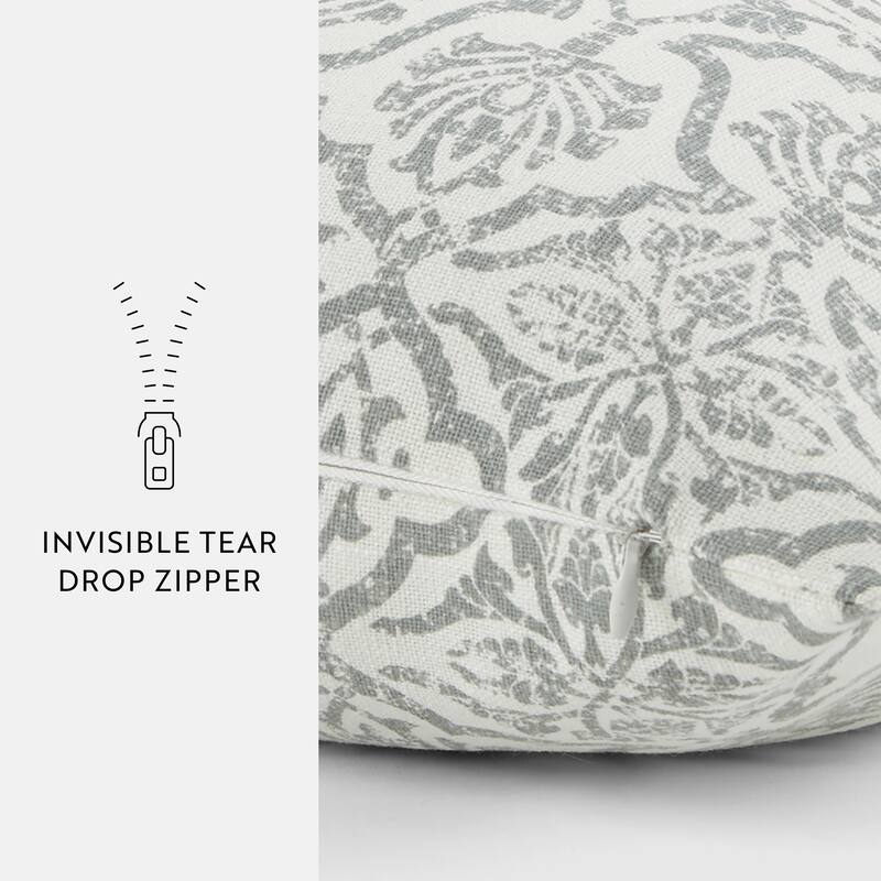 Elegant Patterns Cotton Decor Throw Pillow in Antique Floral