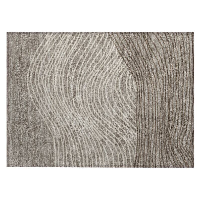 Machine Washable Indoor/ Outdoor Modern Arches Chantille Rug