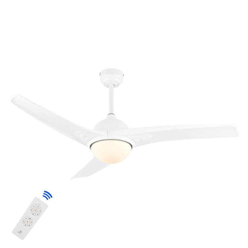 Aviator 52" 1-Light Industrial Iron/Plastic Mobile-App/Remote-Controlled 6-Speed Propeller LED Ceiling Fan, by JONATHAN Y