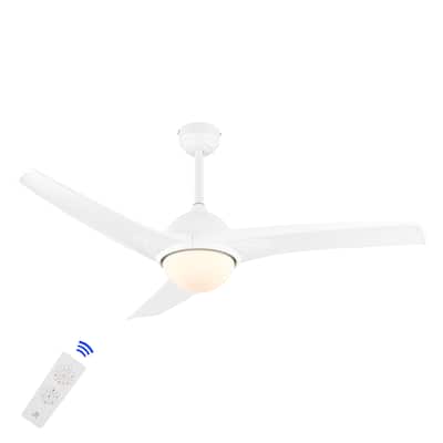 Aviator 52" 1-Light Industrial Iron/Plastic Mobile-App/Remote-Controlled 6-Speed Propeller LED Ceiling Fan, by JONATHAN Y