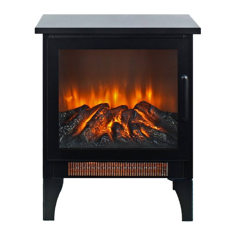 17/18/26/33 inch Freestanding Electric Fireplace Stove Heater with 3D Flame Effect 12H Timer Infrared Remote Control,Black/Brown