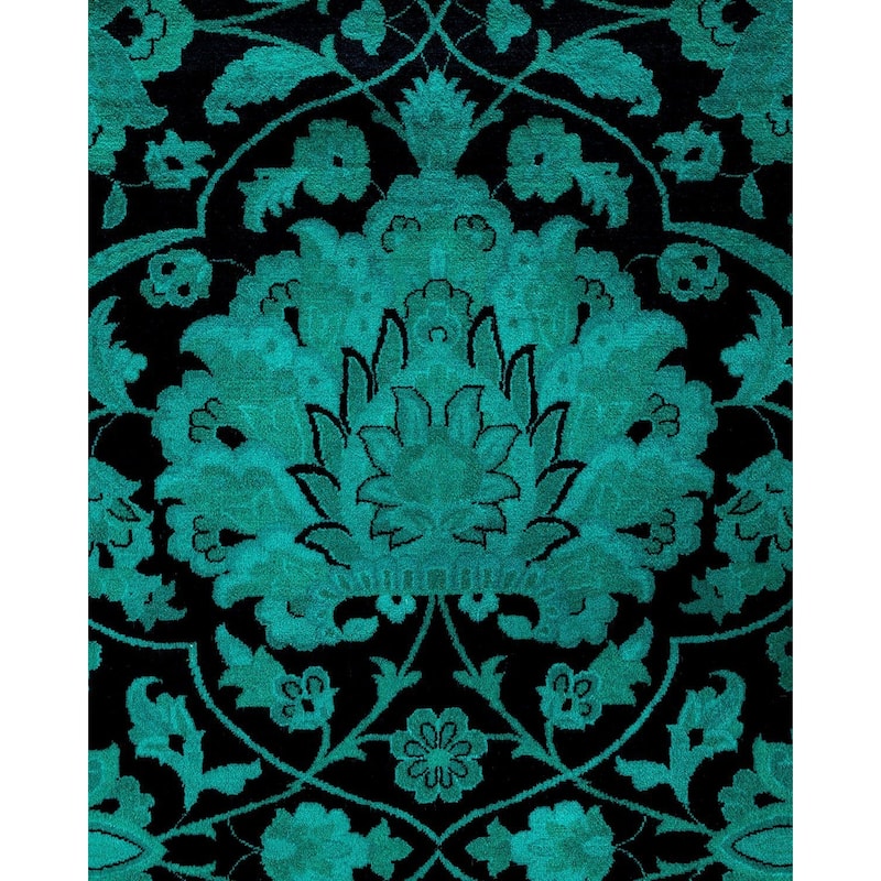 Fine Vibrance, One-of-a-Kind Hand-Knotted Area Rug - Black, 9' 0" x 12' 1" - 9' 0" x 12' 1"