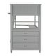 preview thumbnail 8 of 11, Twin Loft Bed wDesk, Cabinet, Drawers, Shelf, Ladder, Guardrail, Grey