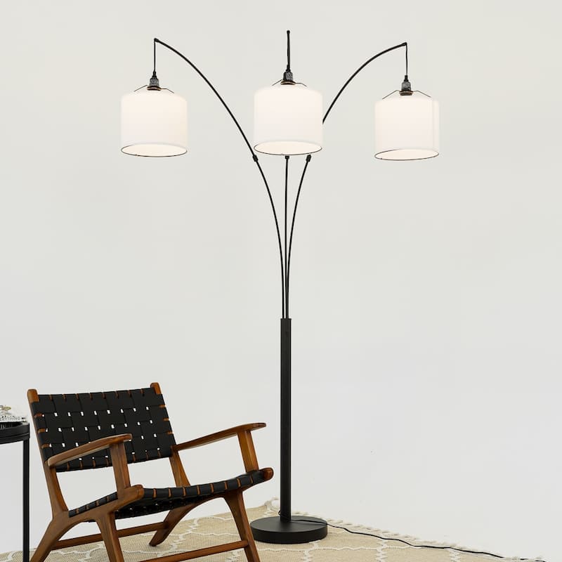 Luminary Arc Triple Arm Floor Lamp - White