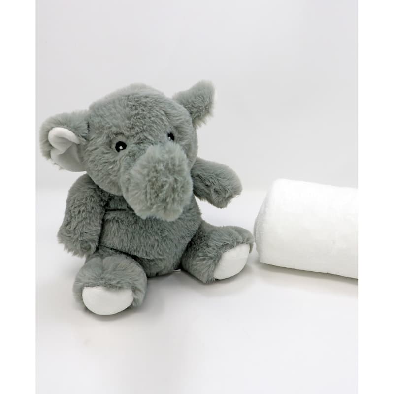 Boys and Girls Plush Gray Wolf With Blanket