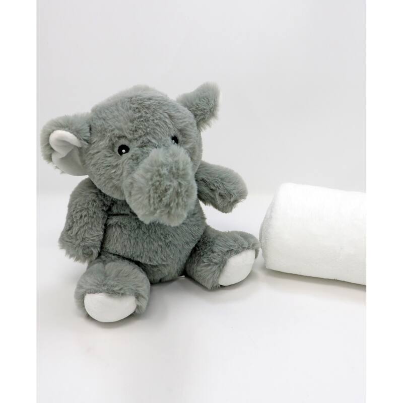 Boys and Girls Plush Gray Wolf With Blanket