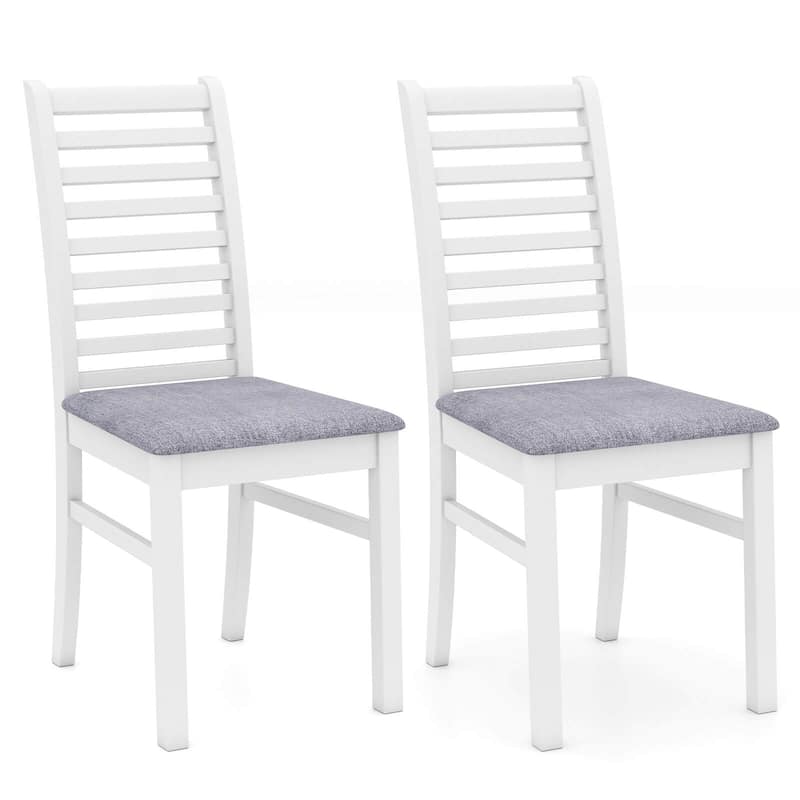 Costway Modern Dining Chair Set of 2/4 Kitchen Chair with Rubber Wood - See Details - White-2 PCS - Set of 2