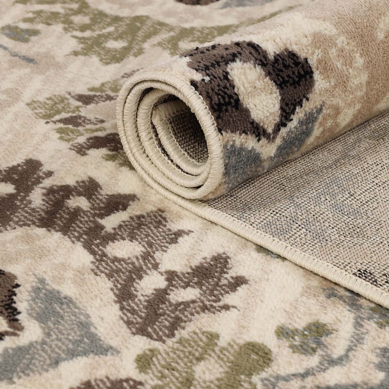 Superior Augusta Vintage Floral Damask Indoor Runner or Area Rug