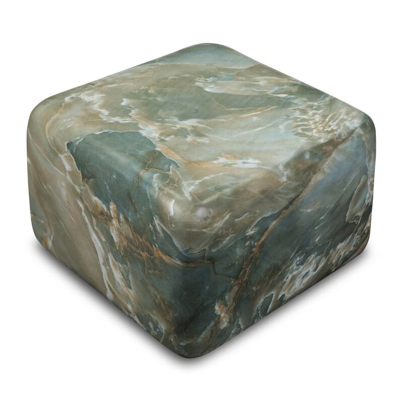 Quadra Cube Concrete Side Table with Marble Finish