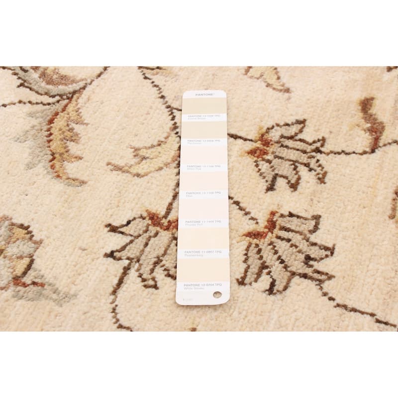 ECARPETGALLERY Hand-knotted Peshawar Oushak Cream Wool Rug - 8'10 x 9'2