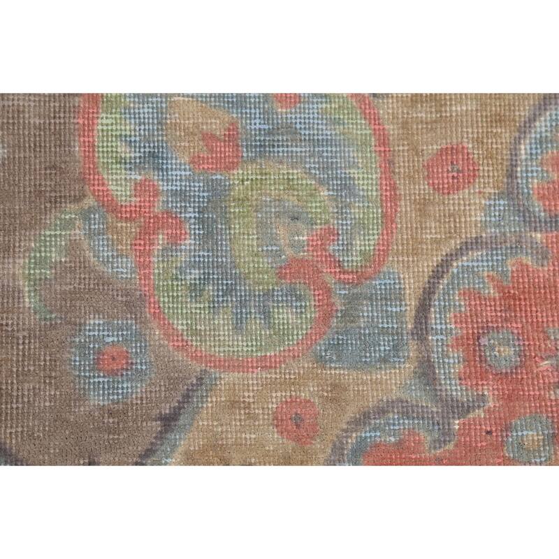 Brown Tabriz Persian Vintage Area Rug Handmade Traditional Wool Carpet - 9'4"x 12'9"
