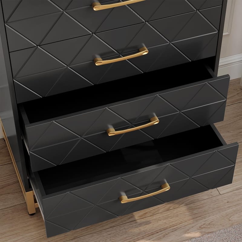 Chest of 4 Drawers Dresser with Metal Handle