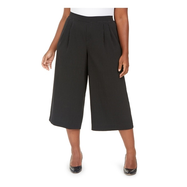 ANNE KLEIN Womens Black Polka Dot Wear To Work Pants Size 0X. Opens flyout.