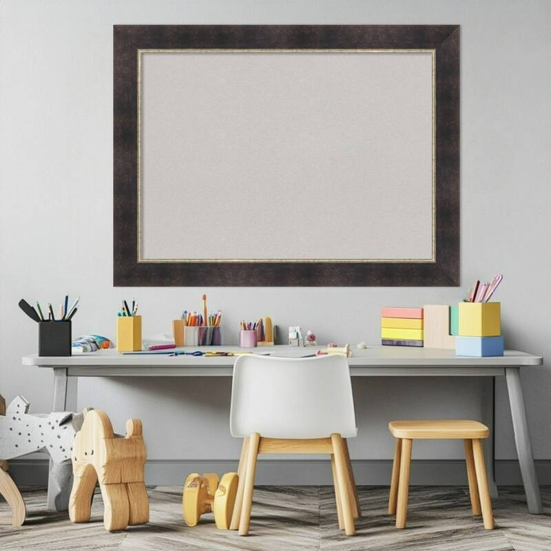 Odin Antique Bronze Wood Framed Cork Board - Bulletin Board, Organization Board, Pin Board