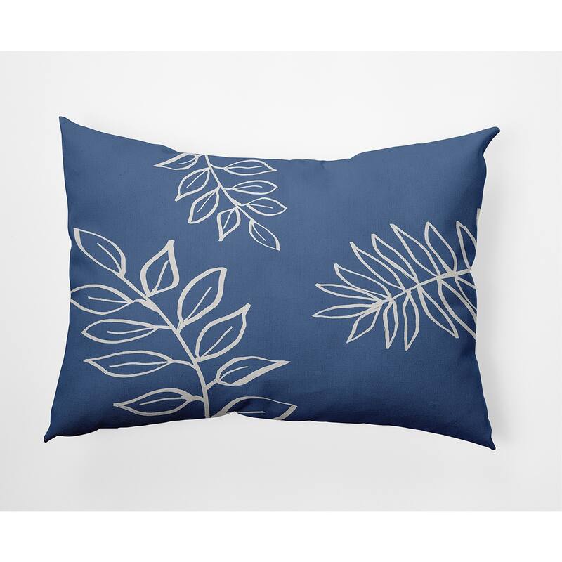 Fern Leaves Decorative Indoor/Outdoor Pillow - 14" x 20" - Cadet Blue
