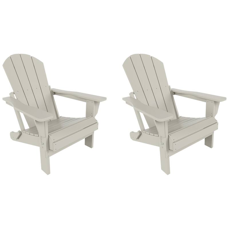 POLYTRENDS Laguna Outdoor Eco-Friendly Poly Folding Adirondack Chair (Set of 2)
