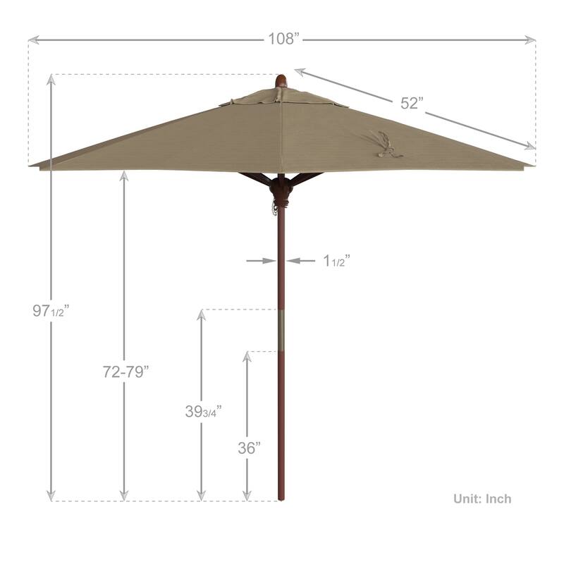 California Umbrella 9-ft. Round Marenti Wood-framed Olefin Patio Umbrella (No Base)