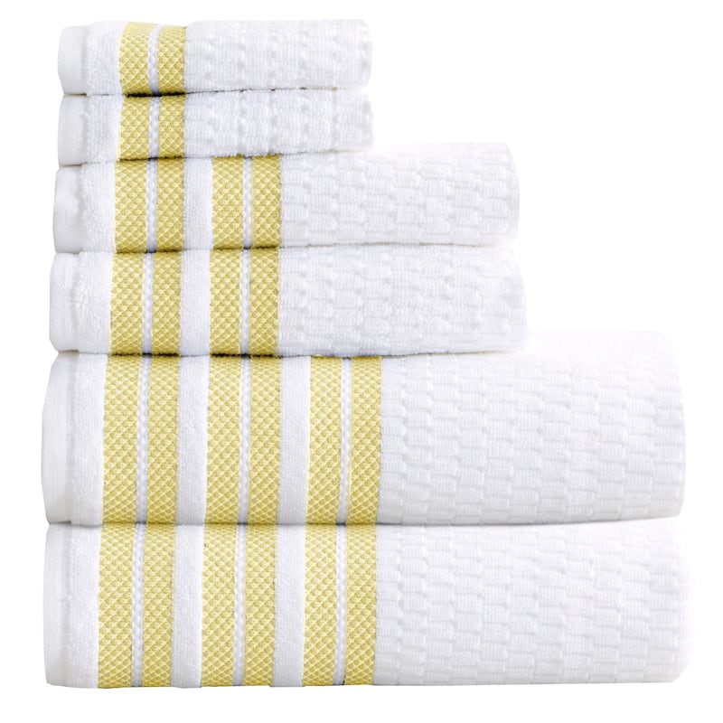 Luxurious Cotton Textured & Detailed Stripes Towel Set