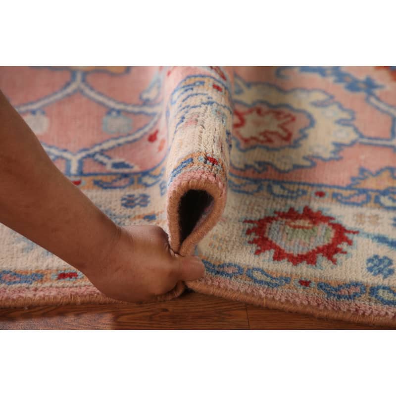 Pink Oushak Oriental Accent Rug Wool Carpet - 4'0"x 5'9"
