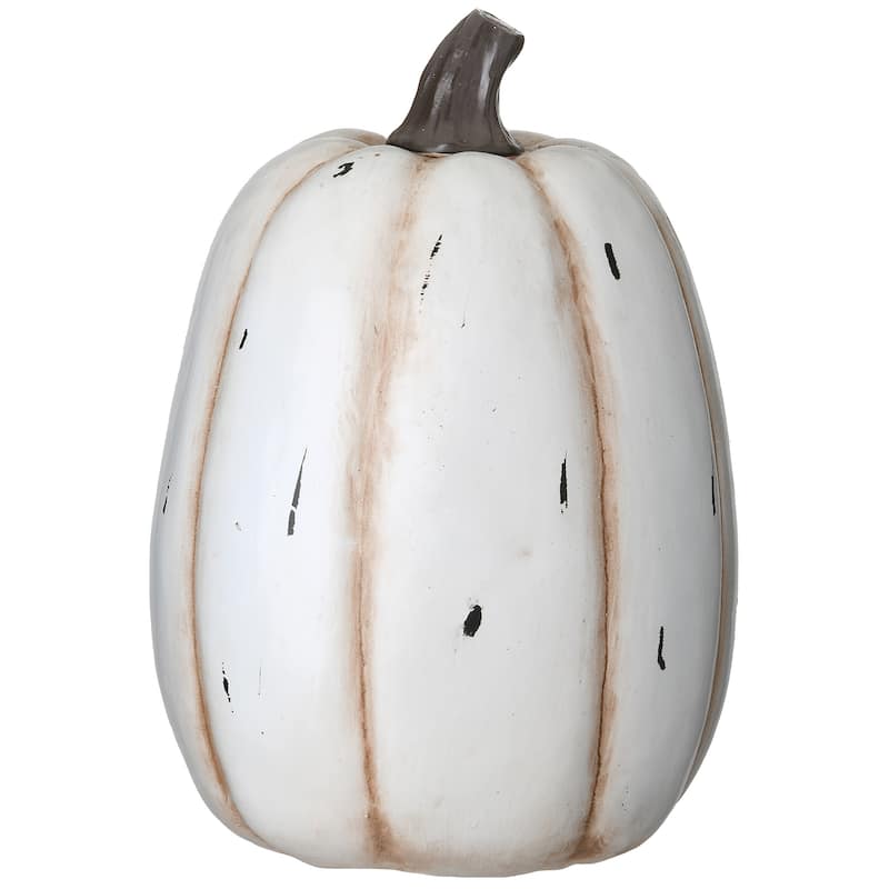 National Tree Company Halloween White Pumpkin BOO Sign Decoration, 13 Inches