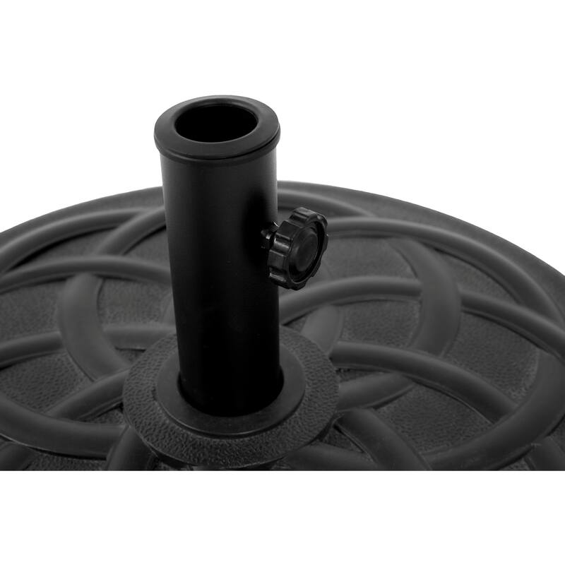 Anmytek Round Patio Umbrella Base with Fillable Port Adjustable Tightening Knob Non Slip Feet for Outdoor Deck Pool Sand